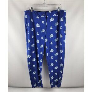 Betabrand Pants Womens XXL Blue Multi Floral Ponte Yoga Pant Ankle Zip